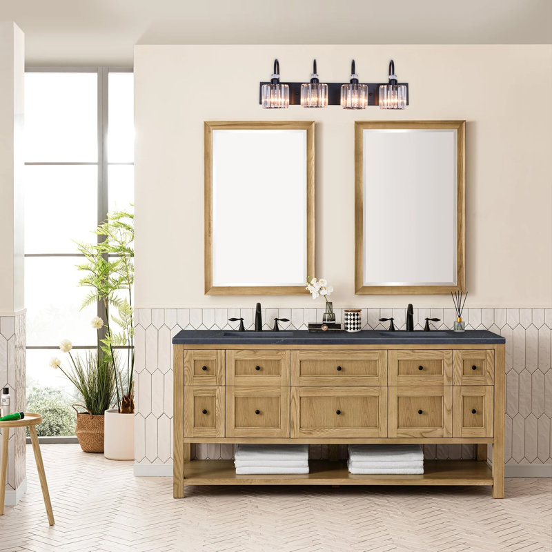 Éclairage pour meuble-lavabo moderne en cristal 4 lumières