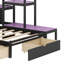 Structure de lit de jour avec bureau, lumières DEL et 3 tiroirs de rangement Gaming-126625557