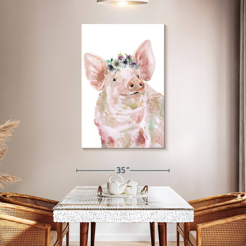 Brampt Flower Crown Pig, 48" H x 32" W