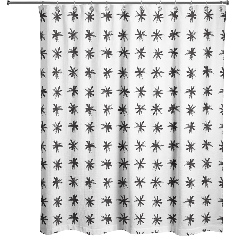 Rideau de douche simple astérisque Blanco
