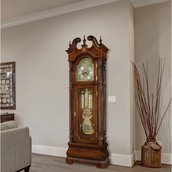 Howard Miller Browman 84'' H Solid + Manufactured Wood Grandfather Clock  with Adjustable Chime Volume