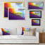 Horizon abstrait mauve et jaune - reproduction sur toile-908234520-908234524