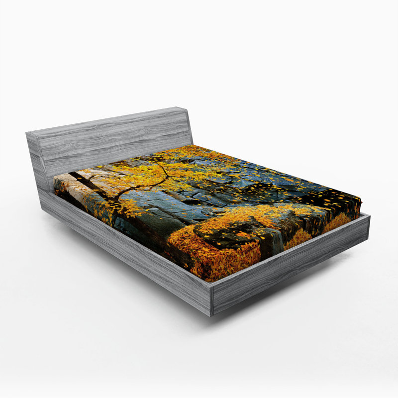Drap-housse en microfibre Leaves, Double