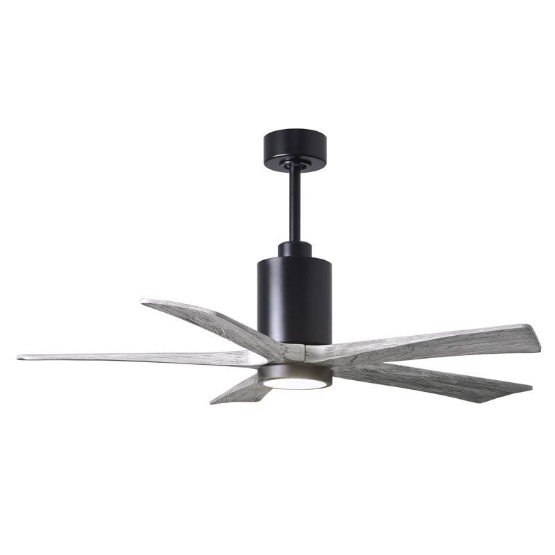 Patricia 52'' Ceiling Fan with LED Lights, Matte Black, Barn Wood Tone