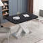 Table de salle à manger moderne carrée, extensible, avec plateau de table en marbre imprimé et panneau de fibres à densité moyenne-1448545999-1467012516