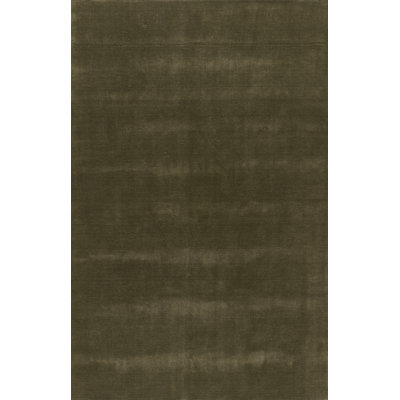 Tapis vert uni en laine tissée à la main Norna 8 pi x 10 pi