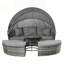 Versatile Outdoor Rattan Daybed Set with Retractable Canopy and Adjustable Table for Patio and Poolside Relaxation-427769750