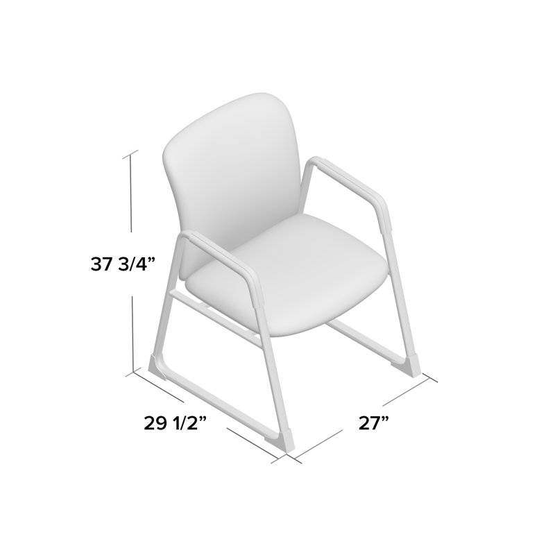 Uber™ 27'' W Stackable Waiting Room Chair with Metal Frame, Black Vinyl