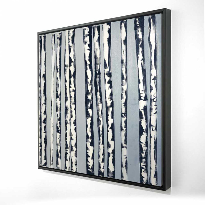 Small Birch Trees - Contemporary Office Framed Canvas Decor