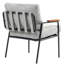 Chaise de chambre à coucher moderne avec cadre en bois naturel, métal noir et revêtement gris, teinture confortable polyvalente-1591312775