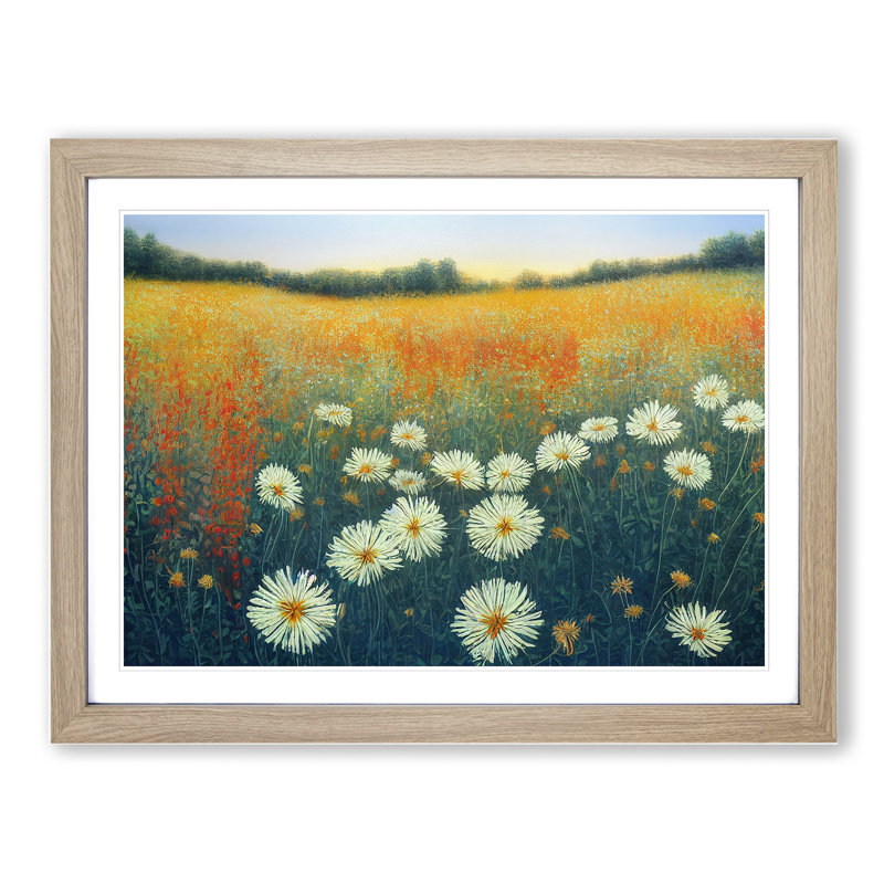 Sumptuous Wildflowers Floral - Single Picture Frame Painting, Oak Framed, 46cm H x 64cm W x 2cm D