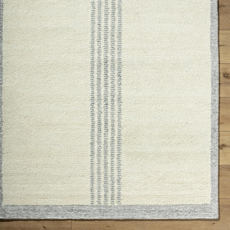 Tapis rectangulaire en laine avec envers antidérapant Analeya, Rectangle 2 pi x 3 pi