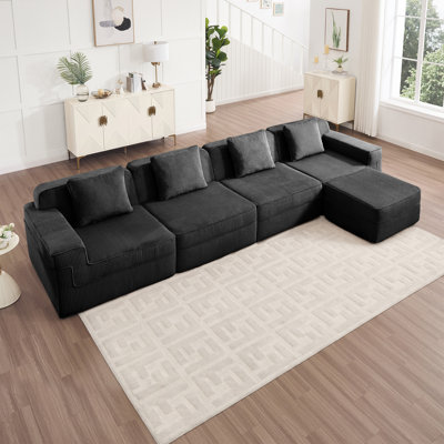 Canapé modulaire en L à 4 places