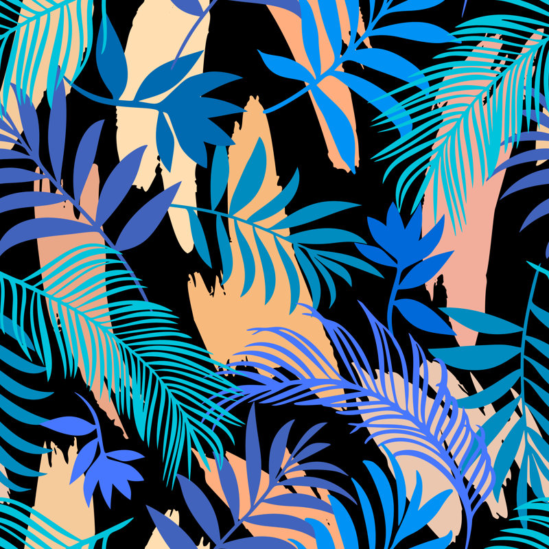 Volta, motif botanique sans soudure sur toile, H 12 po x l 12 po