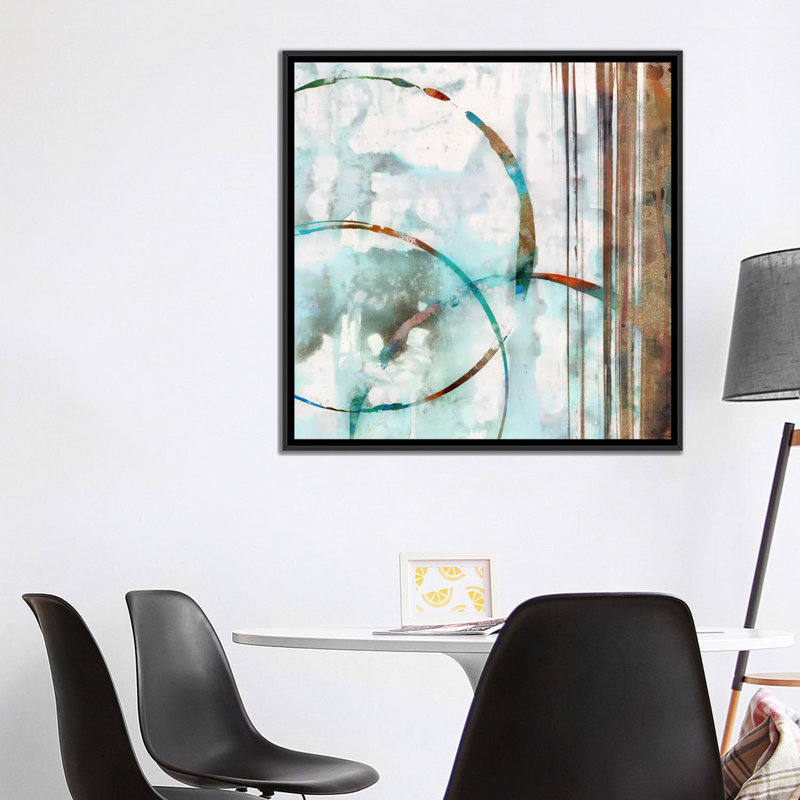 «Seafoam I», impression sur toile, H 18 po x l 18 po x P 1,5 po, Toile avec cadre noir, Pas de tapis