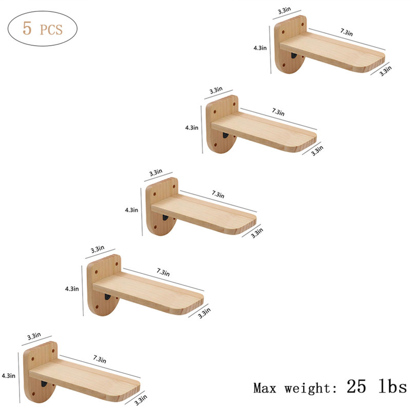 Ensemble de 5 plateformes flottantes murales pour chat