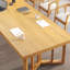 Table longue en bois massif de 78,74 po de couleur naturelle moderne et simple-722578525