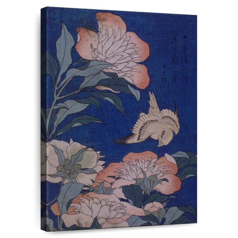 Brampt Peonies And Canary 1834, 39" H x 26" W
