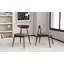 Ensemble de 2 chaises rétro en bois d'hévéa avec dossier ergonomique et coussins moelleux-127936781
