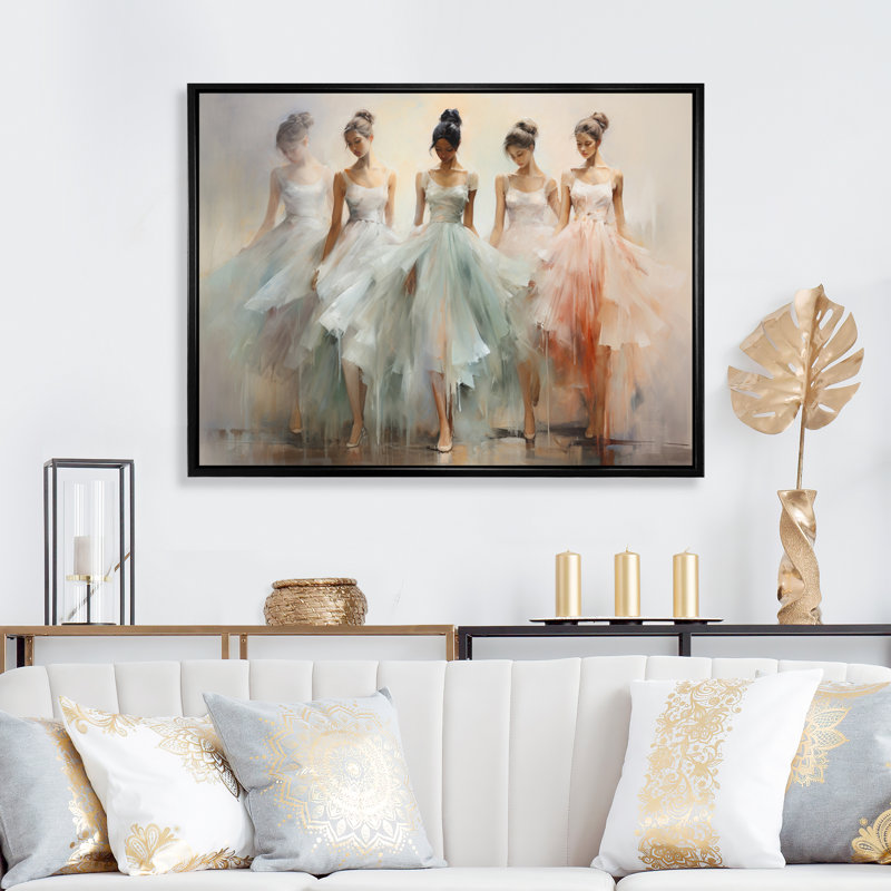 «Dance Ethereal Grace I» sur toile, Cadre flottant noir, H 34 po x l 44 po x P 1,5 po