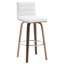 Tabouret pivotant rembourré Bomia avec structure en bois massif et dossier en similicuir en L-221022961-186291459