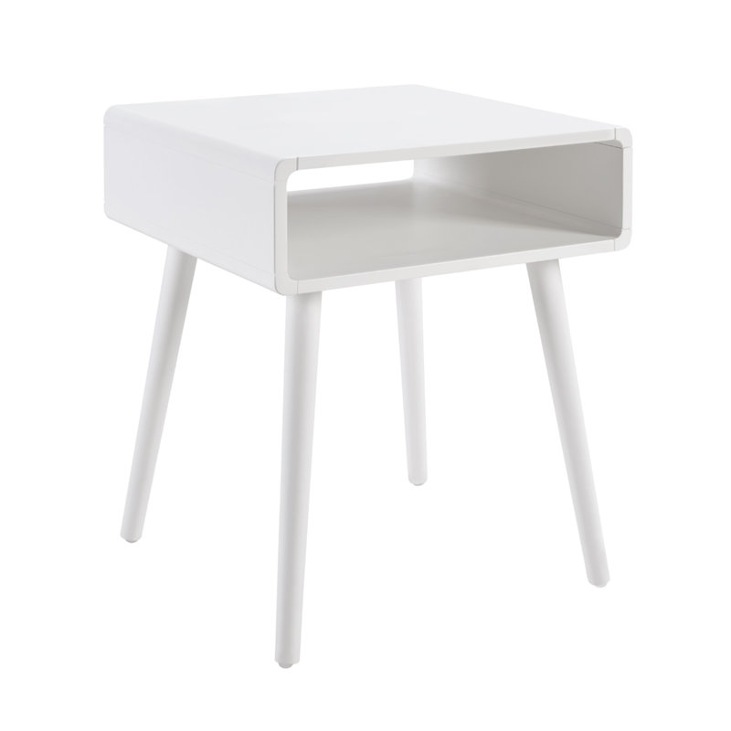 Kays End Table with Shelf, White