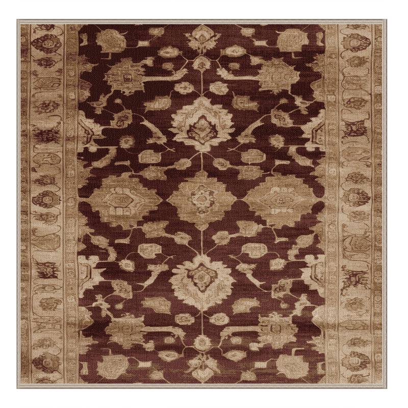 Tapis brun lavable à la machine, Carré 3 pi