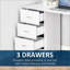 Bureau, bibliothèque de bureau d'ordinateur moderne de 47 po avec 3 tiroirs et amp; 3 tablettes - blanc | Bois d'ingénierie