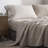 100%  Linen Pillowcase Queen Size-Set Of 2- Washed Solid Colour Pillow Cases Embroidered -Soft And Durable (Linen, 20''X30'')