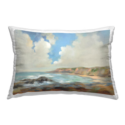 Coussin California Coast Cliff, imprimé par Silvia Vassileva