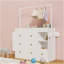 Commode avec tiroirs, tablettes ouvertes de rangement