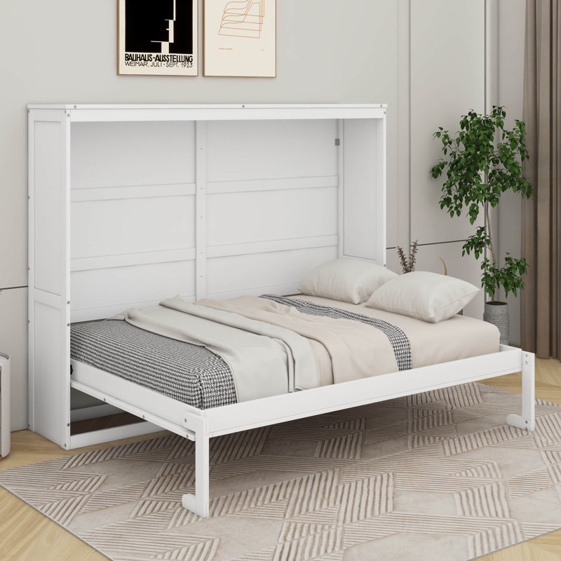 Lit escamotable Murphy, Double, Blanc