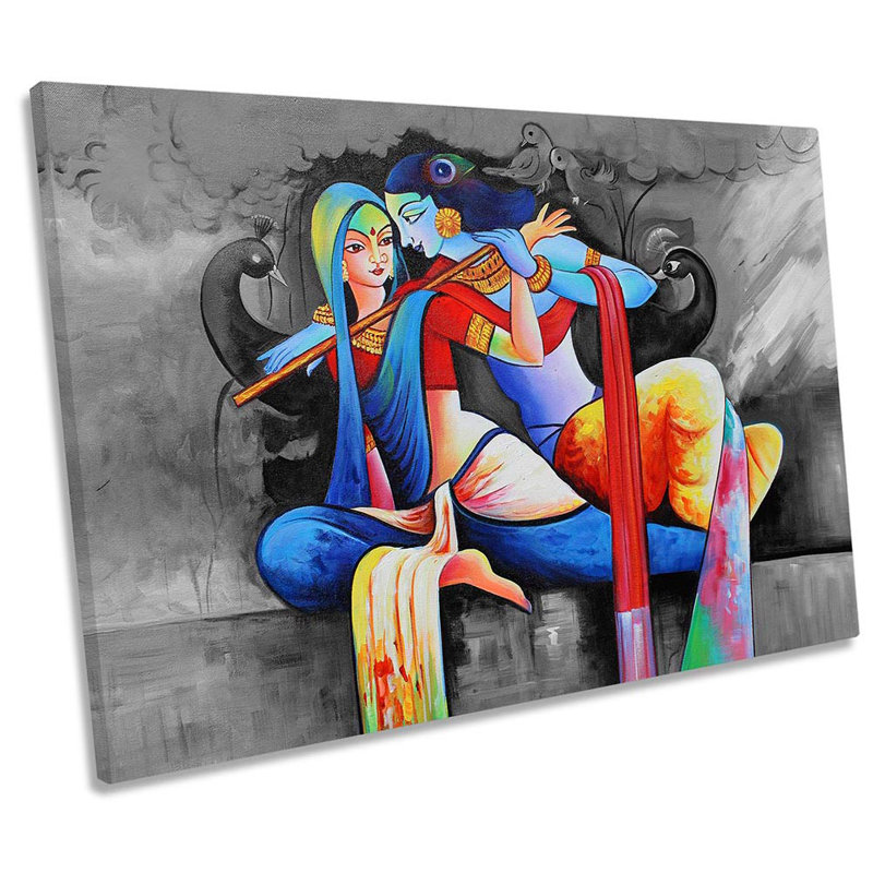Lord Radha Krishna - Wrapped Canvas Print, 30.5cm H x 45.7cm W x 2cm D