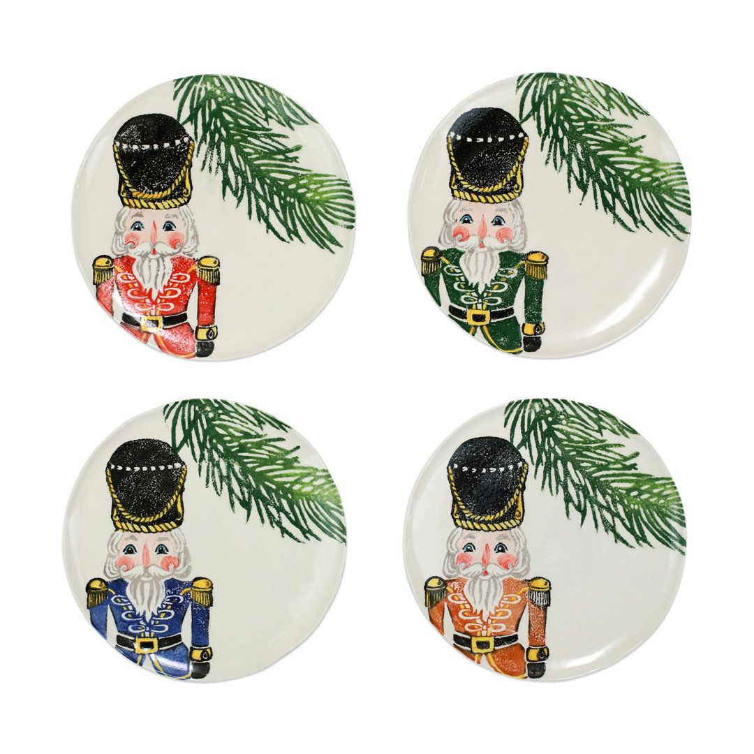 Nutcrackers 9'' Handmade Salad/Dessert Plate (Set of 4) VIETRI
