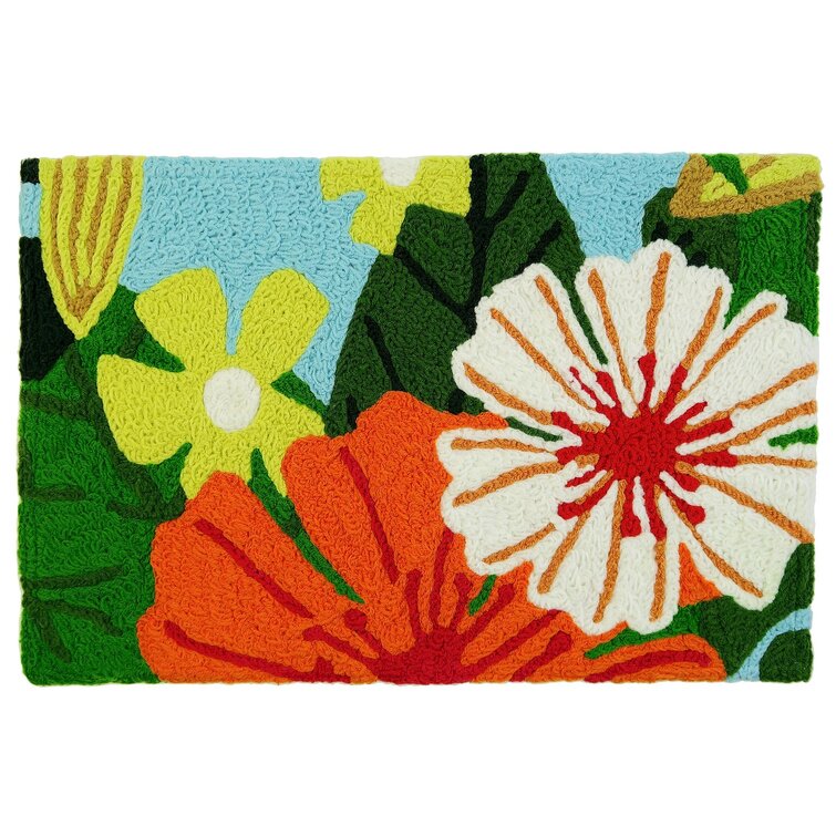 Red Barrel Studio® Daffodil Garden Jellybean Accent Floral Rug With ...