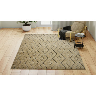 Tapis contemporain N Peace Almondine