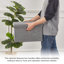 Banc de rangement avec repose-pieds de 19 pouces gris avec couvercle - repose-pieds rembourré avec rangement caché pour salon, chambre à coucher, vestibule, dortoir, petit appartement-1298501792