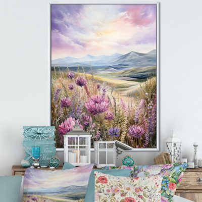 «Purple Thistle Field Mountain Charm II», reproduction sur toile