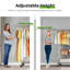 Double Rail Clothes Rack on Wheels, 283kg(625lbs) Capacity, with Mesh Storage Basket & Bottom Shelf-1615094076