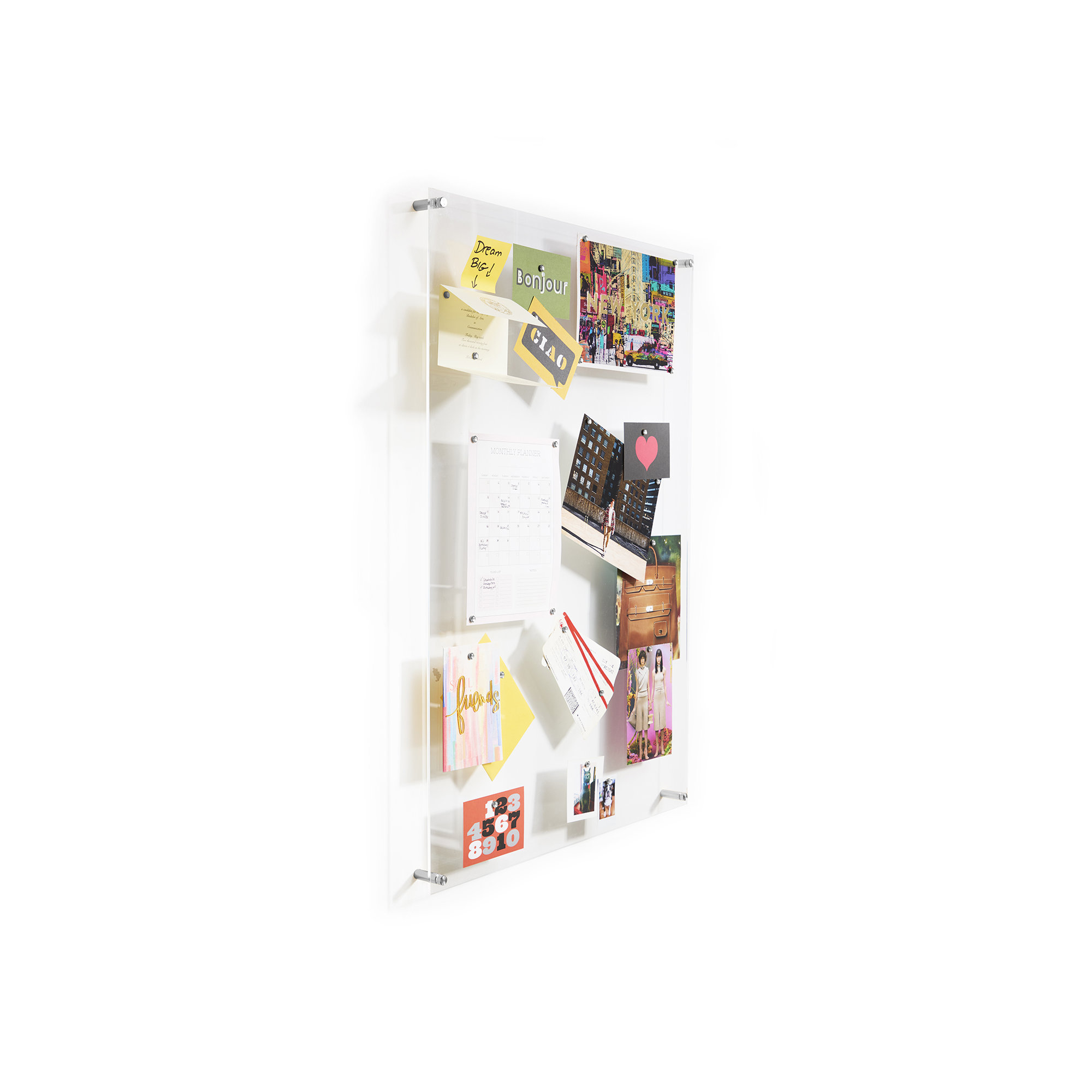 Easy Change Memo Board + Magnets, 21" x 27", Silver