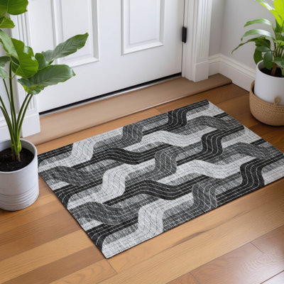 Machine Washable Indoor/Outdoor Lockway ACN2422 Mid-Century Modern Rug