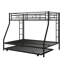 Lit simple sur lit double avec structure en acier robuste, lit superposé avec lit gigogne simple, échelles à deux côtés-1711515248