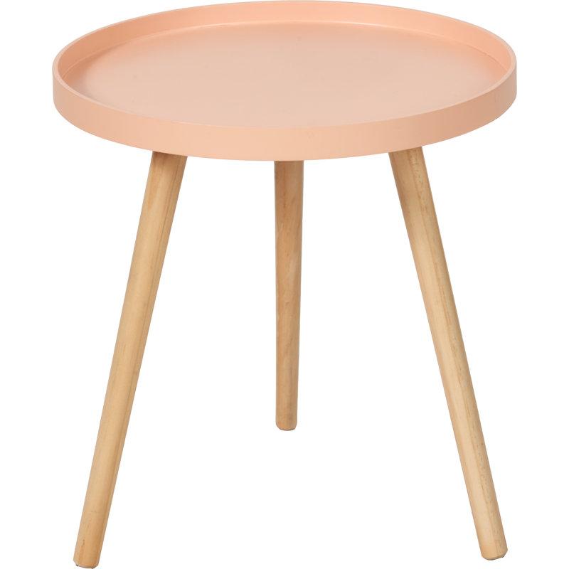 Margaux Tray Top End Table, Pink/Orange, Brown