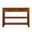 Console avec 2 tiroirs de rangement et 2 tablettes à niveaux, buffet style Mid-Century en bois massif de 42 po-827607356