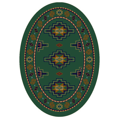 Alminus Signature Prairie Star Emerald Southwestern Area Rug