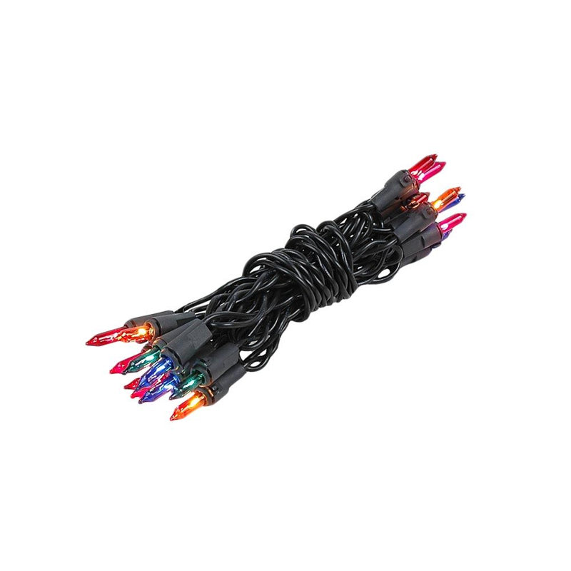 Mini-chaîne 20 ampoules pour l’extérieur 8,5' Pitman, Rouge / Bleu, Noir