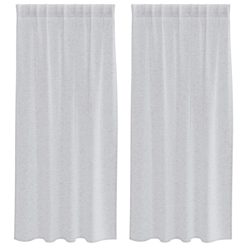 Suzzy Semi Sheer Curtain, 175cm Width x 140cm Drop, Light Grey