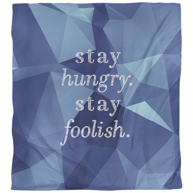 Polyester Geometric Shapes Duvet Cover, King Duvet Cover, Sapphire