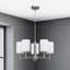 Lustre cylindrique à cinq lumières avec abat-jour