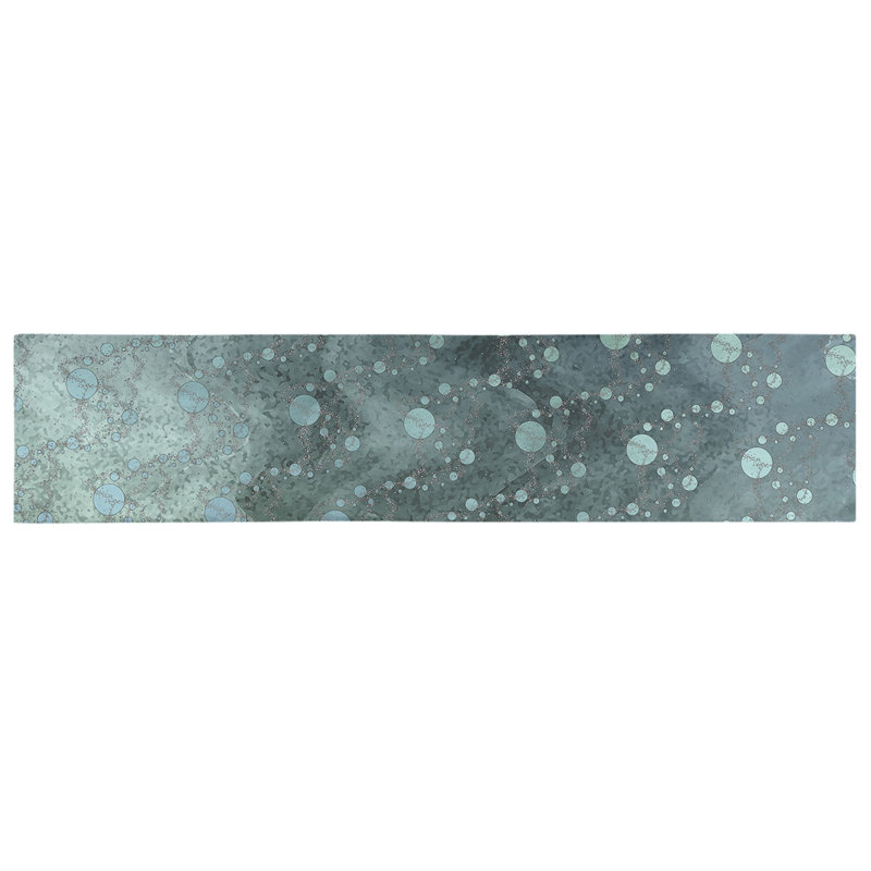 Avicia Planets Stars Table Runner, 90" L x 16" W, Green/Blue